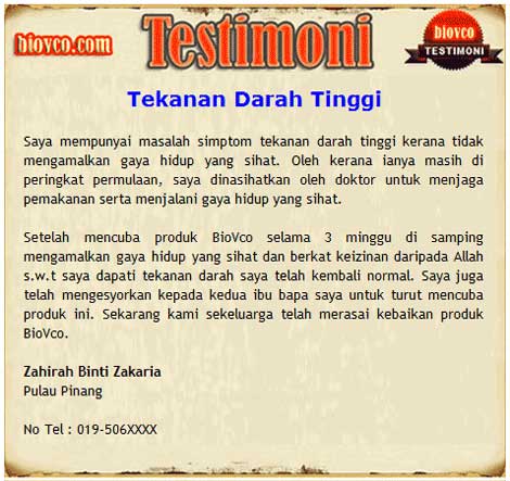 testimoni tekanan darah tinggi